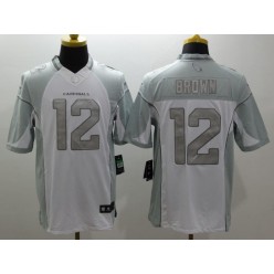 Arizona Cardinals #12 John Brown White Nike Stitched NFL Limited Platinum Jersey