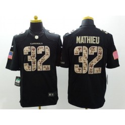 Arizona Cardinals #32 Tyrann Mathieu Black Limited Salute to Service Stitched NFL Jersey