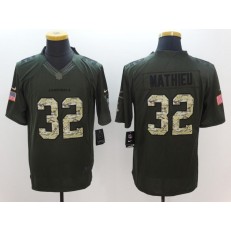 Arizona Cardinals #32 Tyrann Mathieu Green Salute To Service Limited Nike NFL Jersey