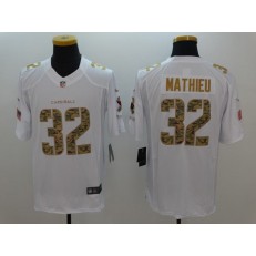 Arizona Cardinals #32 Tyrann Mathieu White Salute to Service Limited Nike NFL Jersey