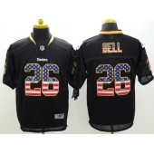 Pittsburgh Steelers #26 Le Veon Bell Black Fashion USA Flag Number Men Football Elite Nike NFL Jersey