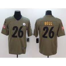 Pittsburgh Steelers #26 Le Veon Bell Olive 2017 Salute To Service Limited Men Nike NFL Jersey