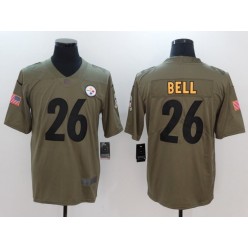 Pittsburgh Steelers #26 Le Veon Bell Olive 2017 Salute To Service Limited Men Nike NFL Jersey