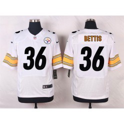 Pittsburgh Steelers #36 Jerome Bettis White Men Football Elite Nike NFL Jersey