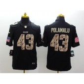 Pittsburgh Steelers #43 Troy Polamalu Black Men Stitched Nike NFL Limited Salute to Service Jersey