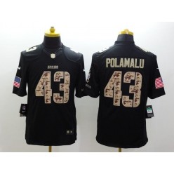 Pittsburgh Steelers #43 Troy Polamalu Black Men Stitched Nike NFL Limited Salute to Service Jersey