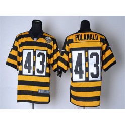 Pittsburgh Steelers #43 Troy Polamalu Black Yellow Alternate Stitched Men Nike NFL Elite Jersey