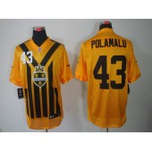 Pittsburgh Steelers #43 Troy Polamalu Gold 1933s Throwback Elite Nike NFL Jersey