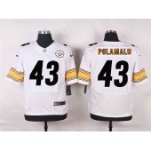 Pittsburgh Steelers #43 Troy Polamalu White Men Football Elite Nike NFL Jersey
