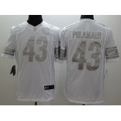 Pittsburgh Steelers #43 Troy Polamalu White Men Stitched Nike NFL Limited Platinum Jersey