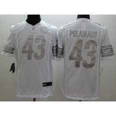 Pittsburgh Steelers #43 Troy Polamalu White Men Stitched Nike NFL Limited Platinum Jersey