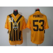 Pittsburgh Steelers #53 Maurkice Pouncey Gold 1933s Throwback Elite Nike NFL Jersey