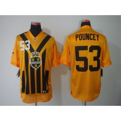 Pittsburgh Steelers #53 Maurkice Pouncey Gold 1933s Throwback Elite Nike NFL Jersey