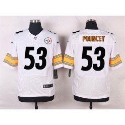 Pittsburgh Steelers #53 Maurkice Pouncey White Men Football Elite Nike NFL Jersey