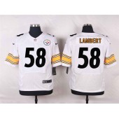 Pittsburgh Steelers #58 Jack Lambert White Men Football Elite Nike NFL Jersey