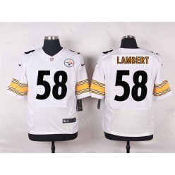 Pittsburgh Steelers #58 Jack Lambert White Men Football Elite Nike NFL Jersey