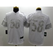 Pittsburgh Steelers #58 Jack Lambert White Men Stitched Nike NFL Limited Platinum Jersey