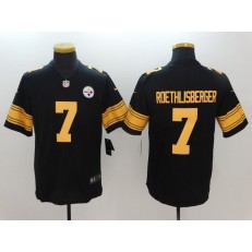Pittsburgh Steelers #7 Ben Roethlisberger Black Color Rush Limited Men Nike NFL Jersey