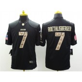 Pittsburgh Steelers #7 Ben Roethlisberger Black Men Stitched Nike NFL Limited Salute to Service Jersey
