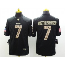 Pittsburgh Steelers #7 Ben Roethlisberger Black Men Stitched Nike NFL Limited Salute to Service Jersey