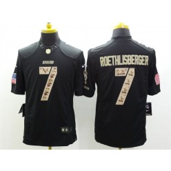 Pittsburgh Steelers #7 Ben Roethlisberger Black Men Stitched Nike NFL Limited Salute to Service Jersey