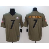 Pittsburgh Steelers #7 Ben Roethlisberger Olive 2017 Salute To Service Limited Men Nike NFL Jersey
