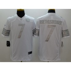 Pittsburgh Steelers #7 Ben Roethlisberger White Men Stitched Nike NFL Limited Platinum Jersey