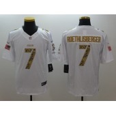Pittsburgh Steelers #7 Ben Roethlisberger White Salute To Service Limited Men Nike NFL Jersey