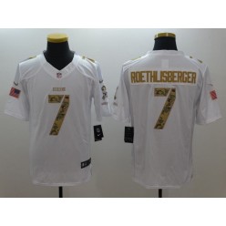 Pittsburgh Steelers #7 Ben Roethlisberger White Salute To Service Limited Men Nike NFL Jersey