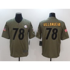 Pittsburgh Steelers ##78 Alejandro Villanueva Olive 2017 Salute To Service Limited Men Nike NFL Jersey