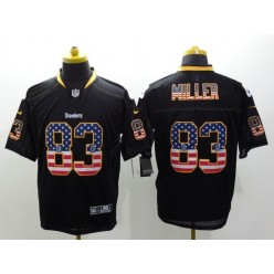 Pittsburgh Steelers #83 Heath Miller Black Fashion USA Flag Number Men Football Elite Nike NFL Jersey