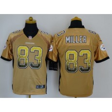 Pittsburgh Steelers #83 Heath Miller Gold Embroidered Men Nike NFL Elite Drift Jersey
