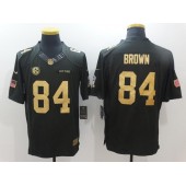 Pittsburgh Steelers #84 Antonio Brown Anthracite Gold Salute to Service Limited Men Nike NFL Jersey