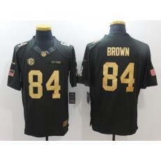Pittsburgh Steelers #84 Antonio Brown Anthracite Gold Salute to Service Limited Men Nike NFL Jersey