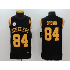 Pittsburgh Steelers #84 Antonio Brown Black Color Rush Name And Number Tank Top Men Nike NFL Jersey