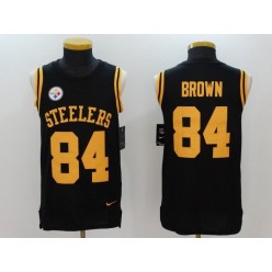 Pittsburgh Steelers #84 Antonio Brown Black Color Rush Name And Number Tank Top Men Nike NFL Jersey