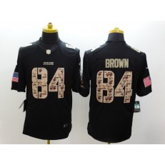 Pittsburgh Steelers #84 Antonio Brown Black Men Stitched Nike NFL Limited Salute to Service Jersey