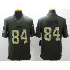 Pittsburgh Steelers #84 Antonio Brown Green Salute To Service Limited Men Nike NFL Jersey