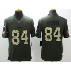 Pittsburgh Steelers #84 Antonio Brown Green Salute To Service Limited Men Nike NFL Jersey
