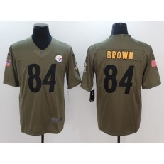 Pittsburgh Steelers #84 Antonio Brown Olive 2017 Salute To Service Limited Men Nike NFL Jersey