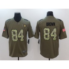 Pittsburgh Steelers #84 Antonio Brown Olive Camo Salute To Service Limited Men Nike NFL Jersey