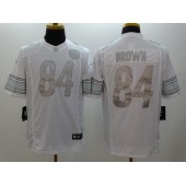 Pittsburgh Steelers #84 Antonio Brown White Men Stitched Nike NFL Limited Platinum Jersey