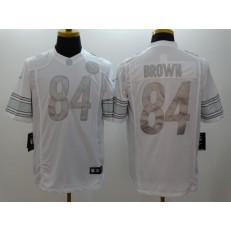 Pittsburgh Steelers #84 Antonio Brown White Men Stitched Nike NFL Limited Platinum Jersey