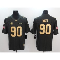 Pittsburgh Steelers #90 T.J. Watt Anthracite Gold Salute to Service Limited Men Nike NFL Jersey