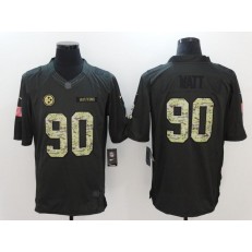 Pittsburgh Steelers #90 T.J. Watt Anthracite Salute to Service Limited Men Nike NFL Jersey