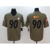 Pittsburgh Steelers #90 T.J. Watt Olive 2017 Salute To Service Limited Men Nike NFL Jersey