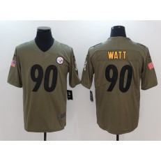 Pittsburgh Steelers #90 T.J. Watt Olive 2017 Salute To Service Limited Men Nike NFL Jersey