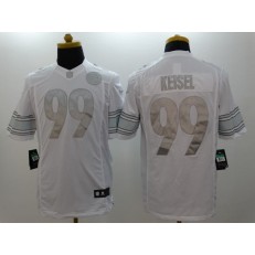 Pittsburgh Steelers #99 Brett Keisel White Men Stitched Nike NFL Limited Platinum Jersey