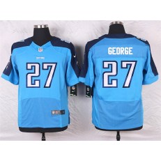 Tennessee Titans #27 Eddie George Elite Light Blue Team Color Men Nike NFL Jersey