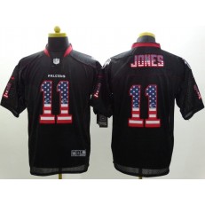 Atlanta Falcons #11 Julio Jones Black Fashion USA Flag Number Elite Nike NFL Jersey